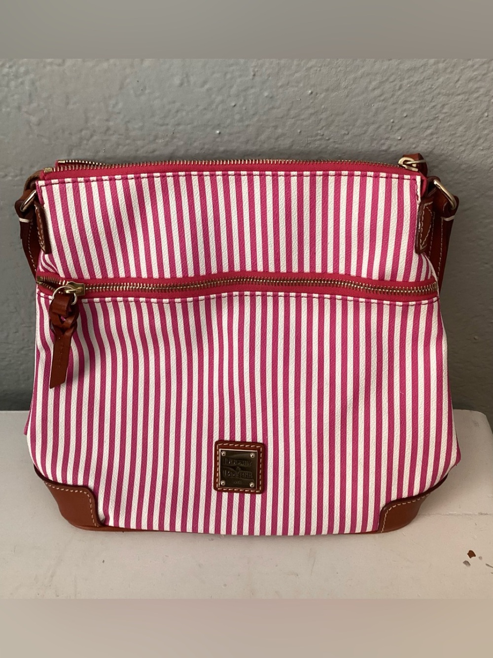 Dooney & Bourke Pink Stripe Crossbody Bag